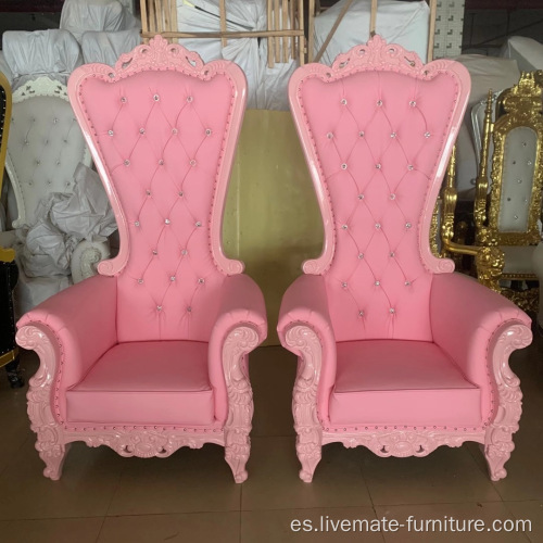 Silla de trono rosa al por mayor boda de lujo
